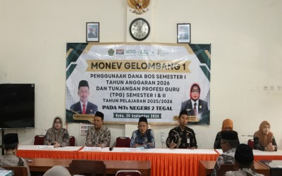 Teguhkan Profesionalisme, Kemenag Gelar Monev BOS dan TPG di MTs Negeri 2 Tegal